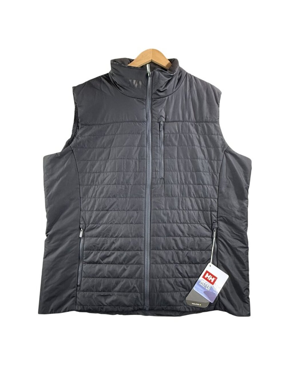 Helly Hansen Vest Mens 2XL Black PrimaLoft Quilted Full Zip Outdoor Sailing Gorp